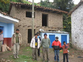 Two-story bathroom with Mollamarka community leaders,
in building process as of March 2010